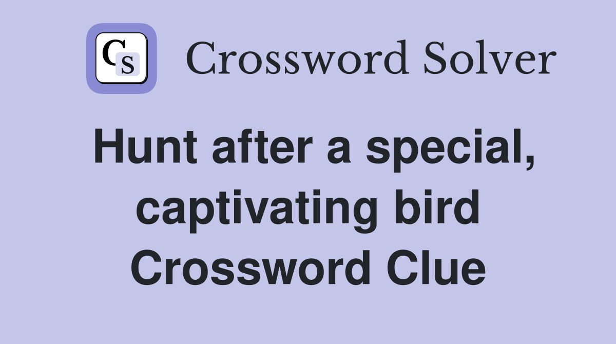 Hunt after a special, captivating bird Crossword Clue Answers